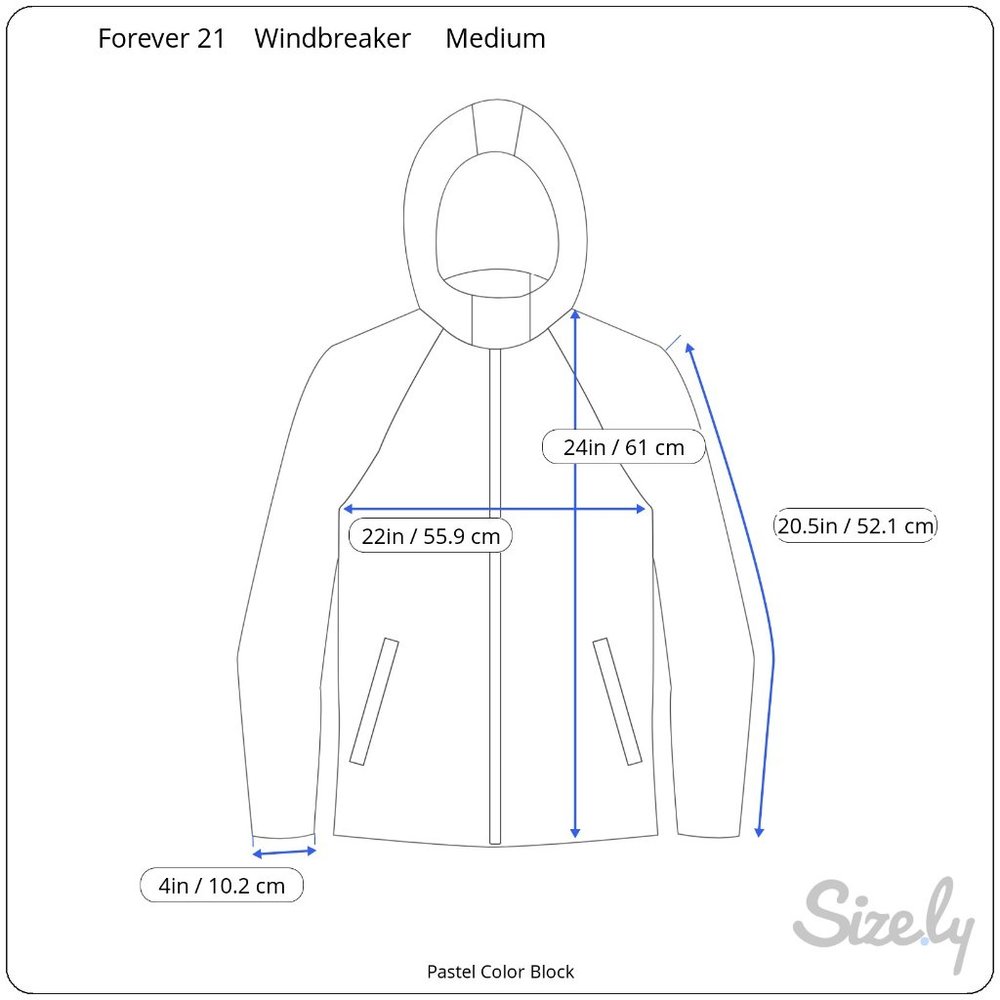 Forever 21 Hooded Color Block Windbreaker Jacket M - Picture 9 of 11